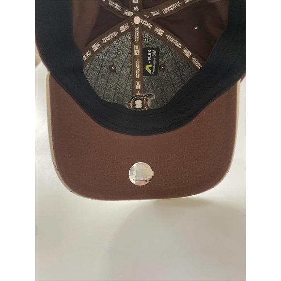 Vintage New Era MLB Boston Red Sox Fitted Hat Rare Flex Size Small Brown White - Picture 6 of 10